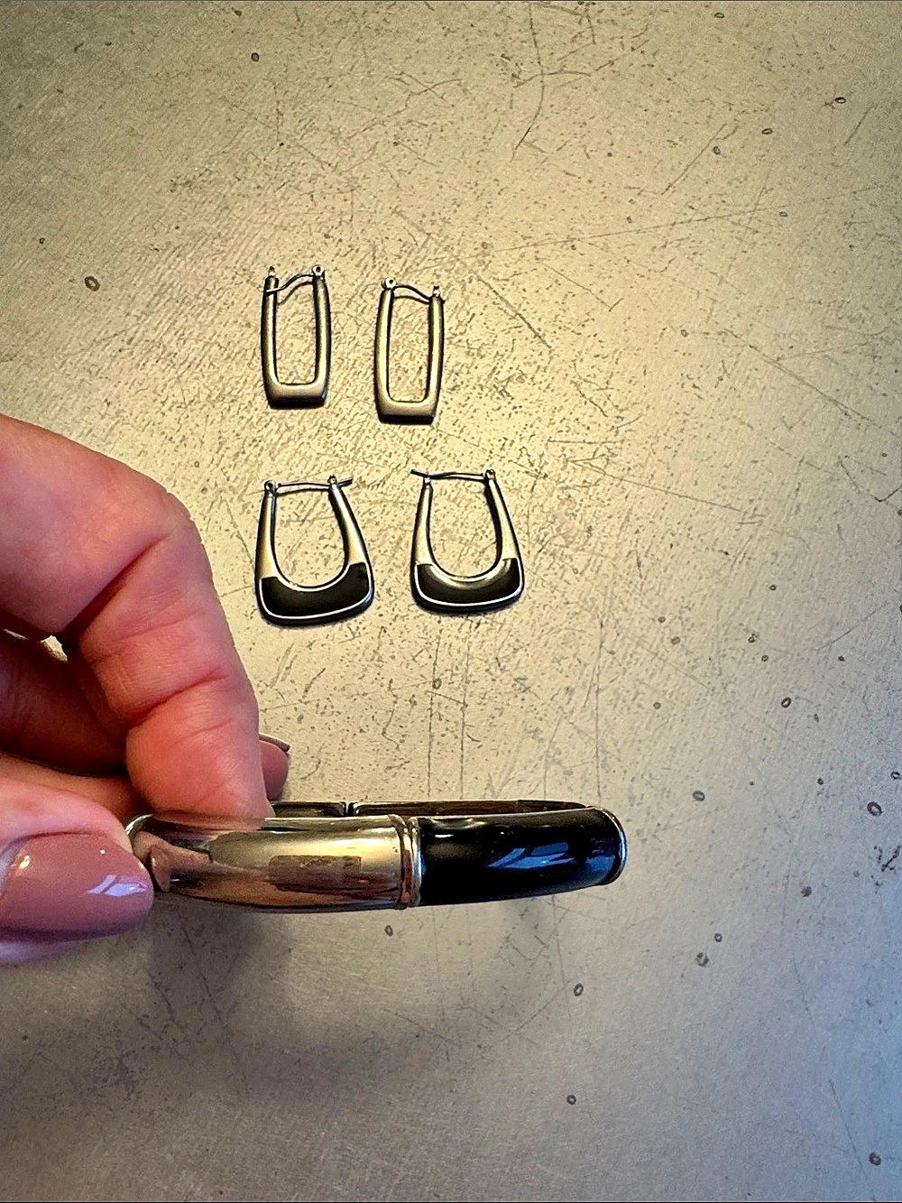 Lia Sophia Silver & Black Earrings & Bracelet Set